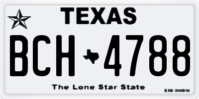 TX license plate BCH4788
