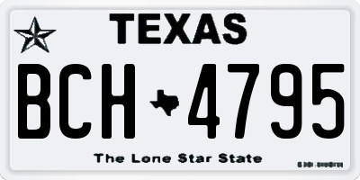 TX license plate BCH4795