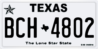 TX license plate BCH4802