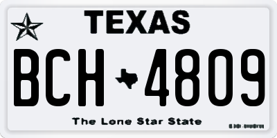 TX license plate BCH4809
