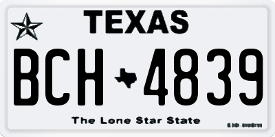 TX license plate BCH4839