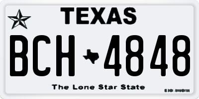 TX license plate BCH4848