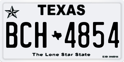 TX license plate BCH4854