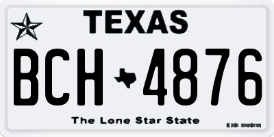 TX license plate BCH4876