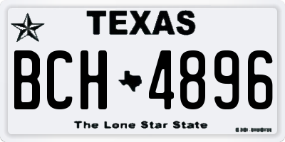 TX license plate BCH4896