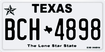 TX license plate BCH4898