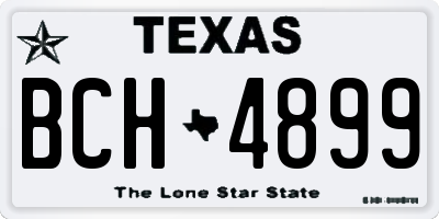 TX license plate BCH4899