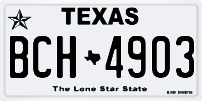 TX license plate BCH4903