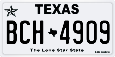 TX license plate BCH4909