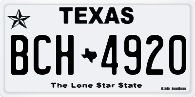 TX license plate BCH4920