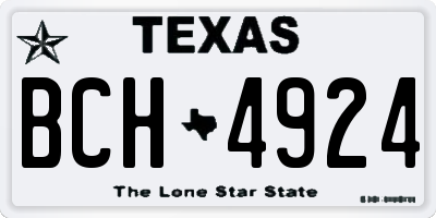 TX license plate BCH4924