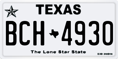 TX license plate BCH4930