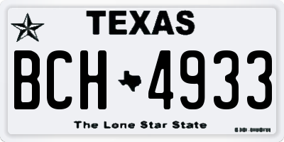 TX license plate BCH4933