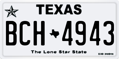 TX license plate BCH4943