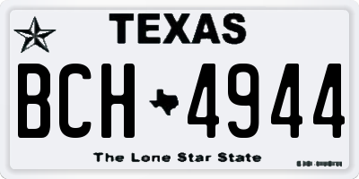 TX license plate BCH4944