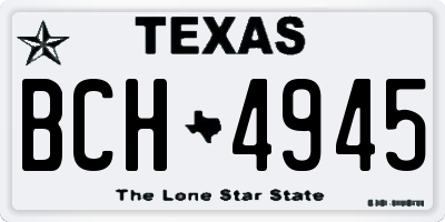 TX license plate BCH4945