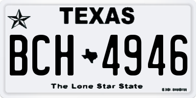 TX license plate BCH4946