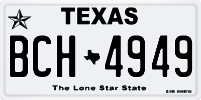 TX license plate BCH4949