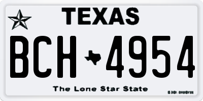 TX license plate BCH4954
