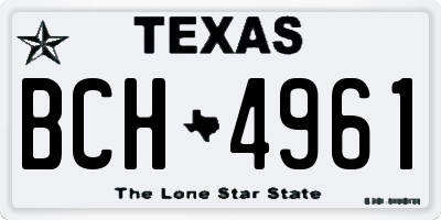 TX license plate BCH4961