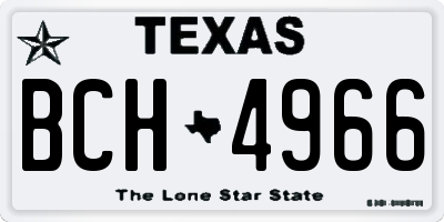 TX license plate BCH4966