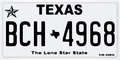 TX license plate BCH4968