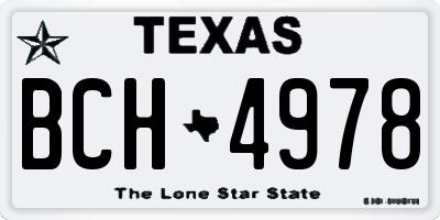 TX license plate BCH4978