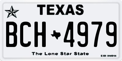 TX license plate BCH4979