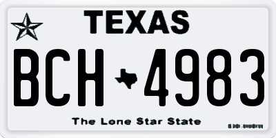 TX license plate BCH4983