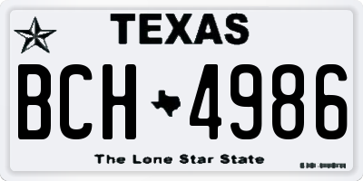 TX license plate BCH4986