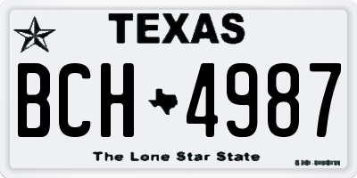 TX license plate BCH4987