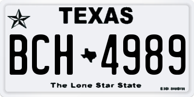 TX license plate BCH4989