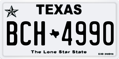 TX license plate BCH4990