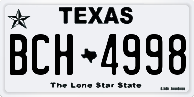 TX license plate BCH4998