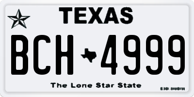 TX license plate BCH4999