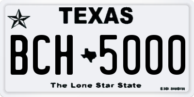 TX license plate BCH5000