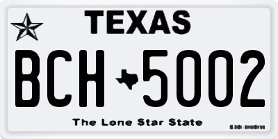 TX license plate BCH5002