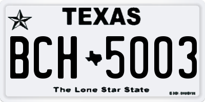 TX license plate BCH5003