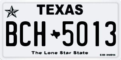 TX license plate BCH5013