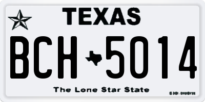 TX license plate BCH5014