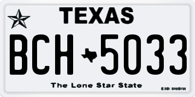 TX license plate BCH5033