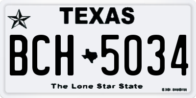 TX license plate BCH5034