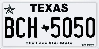 TX license plate BCH5050