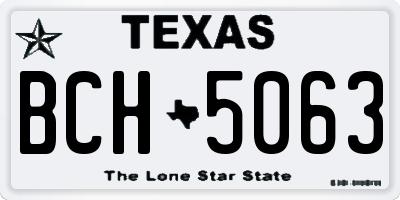 TX license plate BCH5063