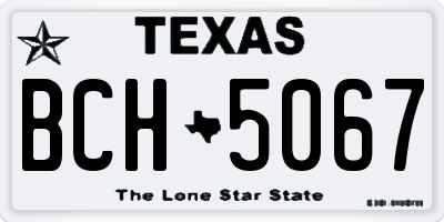 TX license plate BCH5067
