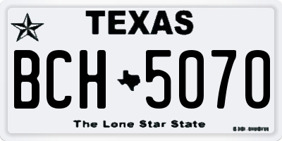 TX license plate BCH5070