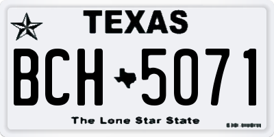 TX license plate BCH5071