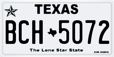 TX license plate BCH5072