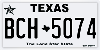 TX license plate BCH5074
