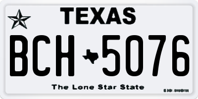 TX license plate BCH5076